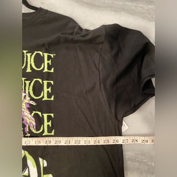 NWT Beetlejuice Size 3X Black Cotton Crew Neck Tee Shirt Graphic Logo Keaton - Picture 9 of 11